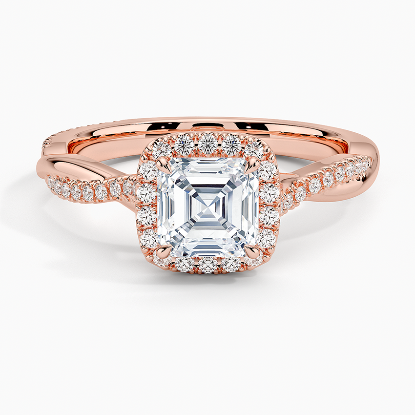 1.25 Karat Asscher Halo Tasarım Tektaş Laboratuvar Pırlanta Yüzük 18K -Diamora - Bold Diamonds