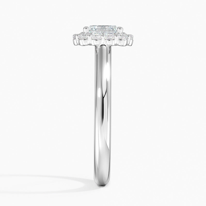 1.25 Karat Asscher Halo Tasarım Tektaş Laboratuvar Pırlanta Yüzük 18K -Illumina - Bold Diamonds