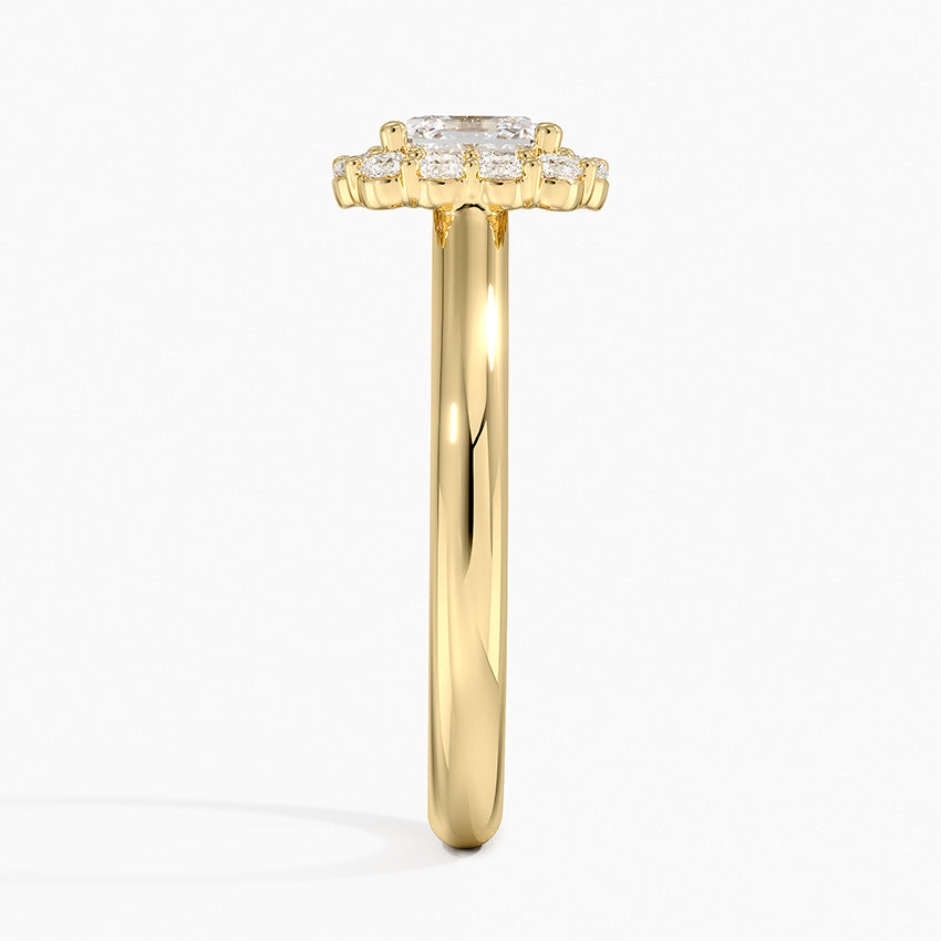 1.25 Karat Asscher Halo Tasarım Tektaş Laboratuvar Pırlanta Yüzük 18K -Illumina - Bold Diamonds