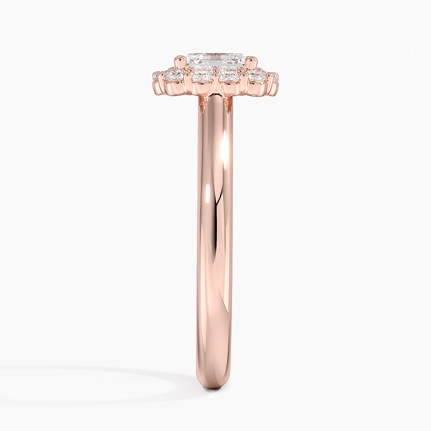 1.25 Karat Asscher Halo Tasarım Tektaş Laboratuvar Pırlanta Yüzük 18K -Illumina - Bold Diamonds