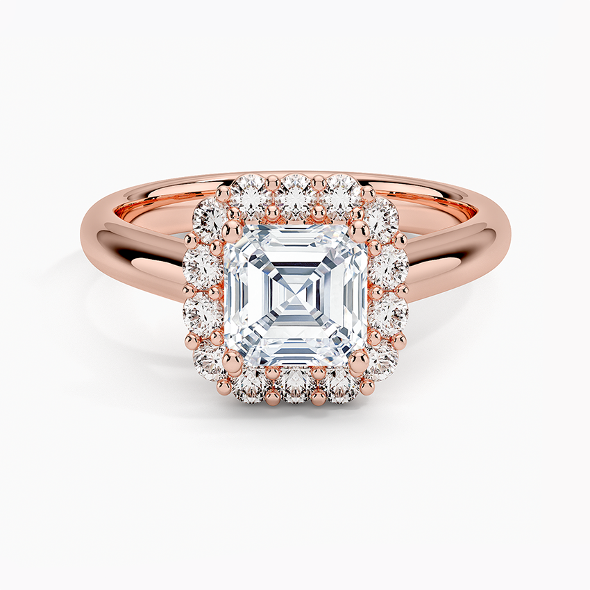 1.25 Karat Asscher Halo Tasarım Tektaş Laboratuvar Pırlanta Yüzük 18K -Illumina - Bold Diamonds