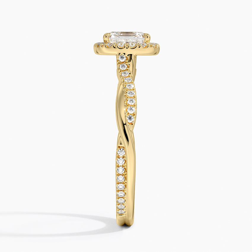 1.25 Karat Asscher Halo Tasarım Tektaş Laboratuvar Pırlanta Yüzük 18K -Magnara - Bold Diamonds