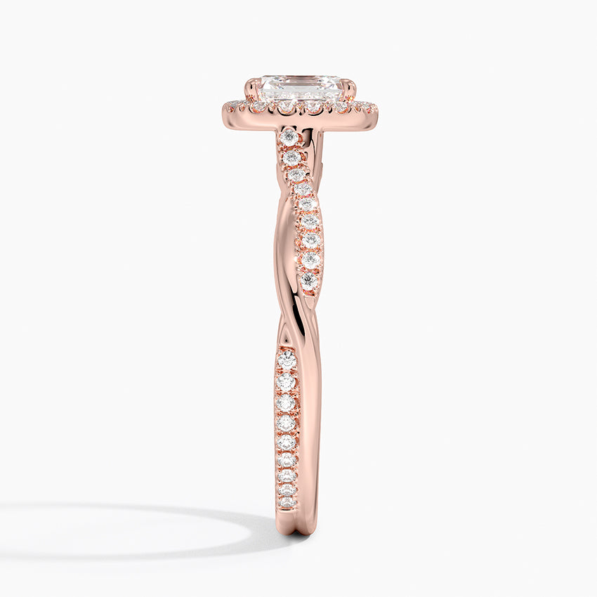1.25 Karat Asscher Halo Tasarım Tektaş Laboratuvar Pırlanta Yüzük 18K -Magnara - Bold Diamonds