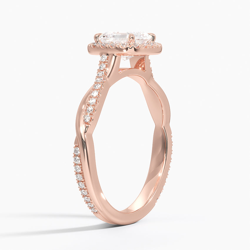 1.25 Karat Asscher Halo Tasarım Tektaş Laboratuvar Pırlanta Yüzük 18K -Magnara - Bold Diamonds