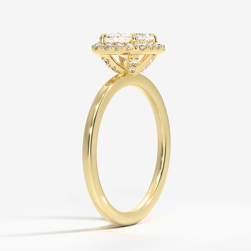1.25 Karat Asscher Halo Tasarım Tektaş Laboratuvar Pırlanta Yüzük 18K -Ophelia - Bold Diamonds