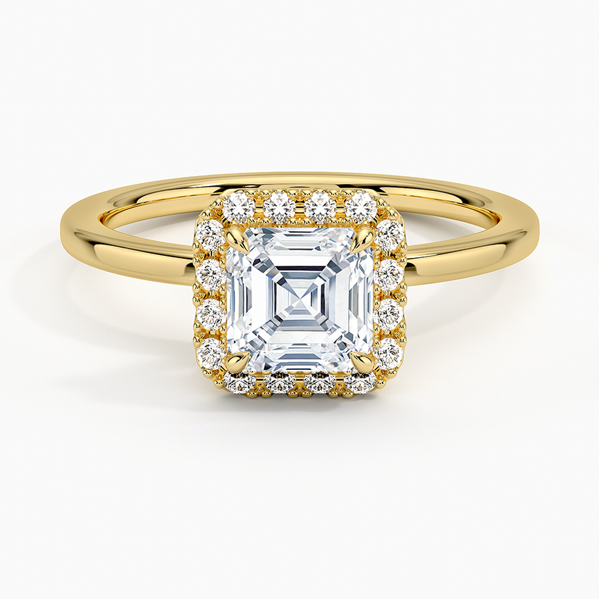 1.25 Karat Asscher Halo Tasarım Tektaş Laboratuvar Pırlanta Yüzük 18K -Ophelia - Bold Diamonds