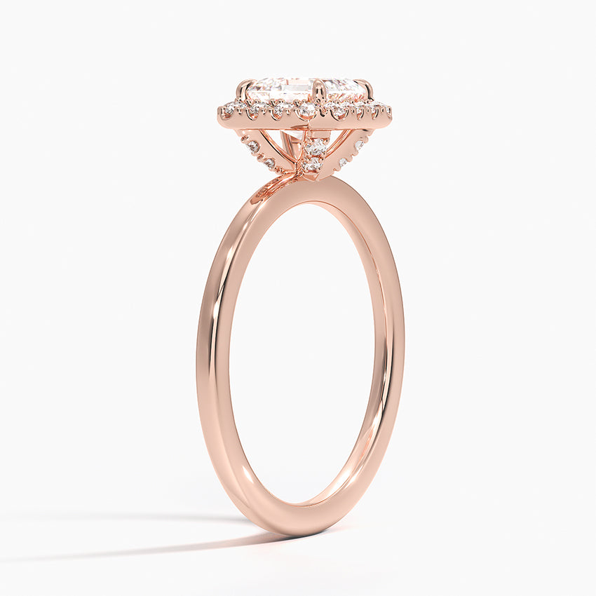1.25 Karat Asscher Halo Tasarım Tektaş Laboratuvar Pırlanta Yüzük 18K -Ophelia - Bold Diamonds