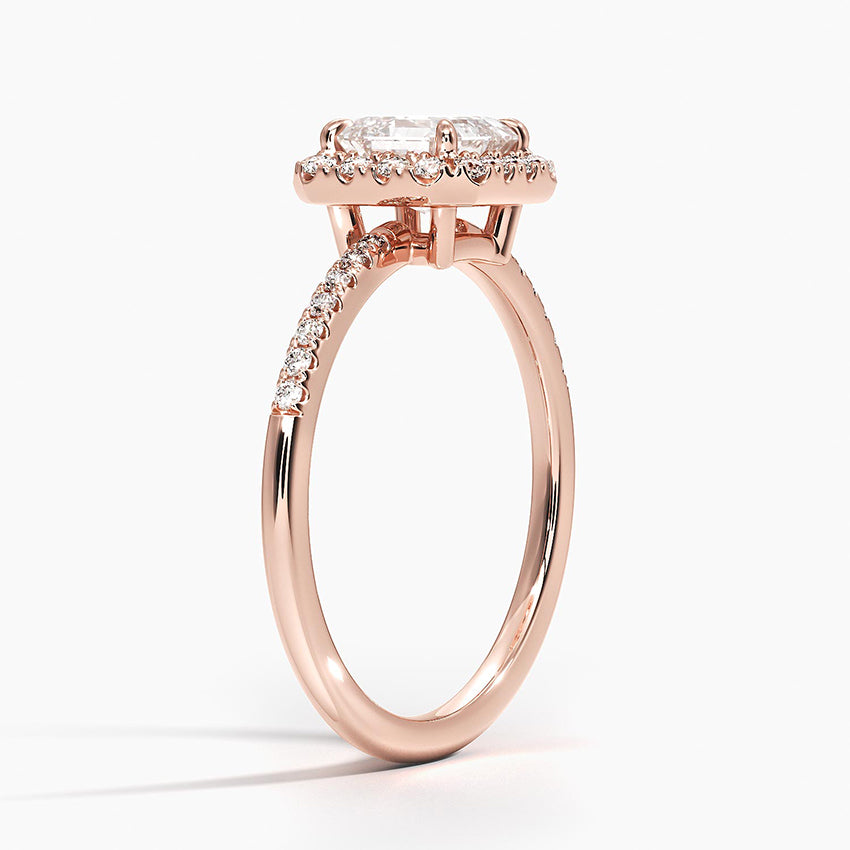 1.25 Karat Asscher Halo Tasarım Tektaş Laboratuvar Pırlanta Yüzük 18K -Valora - Bold Diamonds