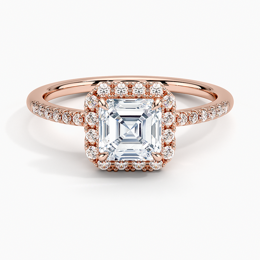 1.25 Karat Asscher Halo Tasarım Tektaş Laboratuvar Pırlanta Yüzük 18K -Valora - Bold Diamonds