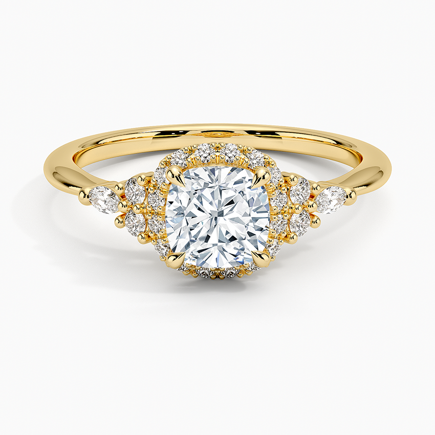 1.25 Karat Cushion Halo Tasarım Tektaş Laboratuvar Pırlanta Yüzük 18K -Amara - Bold Diamonds