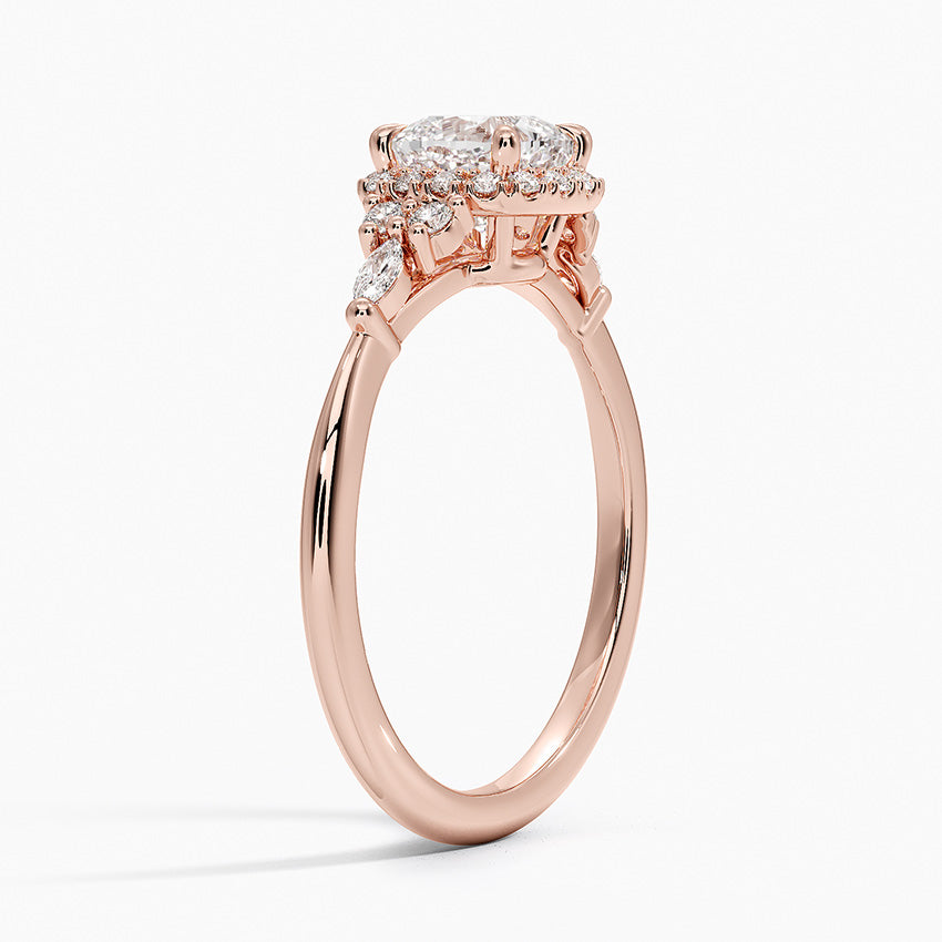 1.25 Karat Cushion Halo Tasarım Tektaş Laboratuvar Pırlanta Yüzük 18K -Amara - Bold Diamonds
