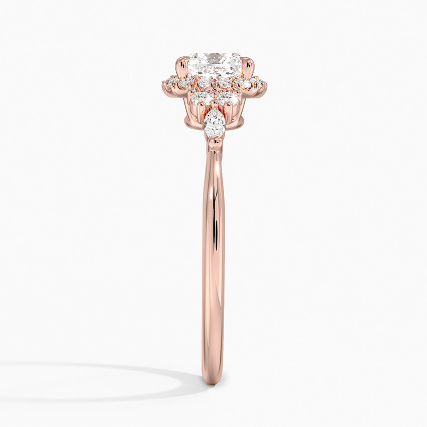 1.25 Karat Cushion Halo Tasarım Tektaş Laboratuvar Pırlanta Yüzük 18K -Amara - Bold Diamonds