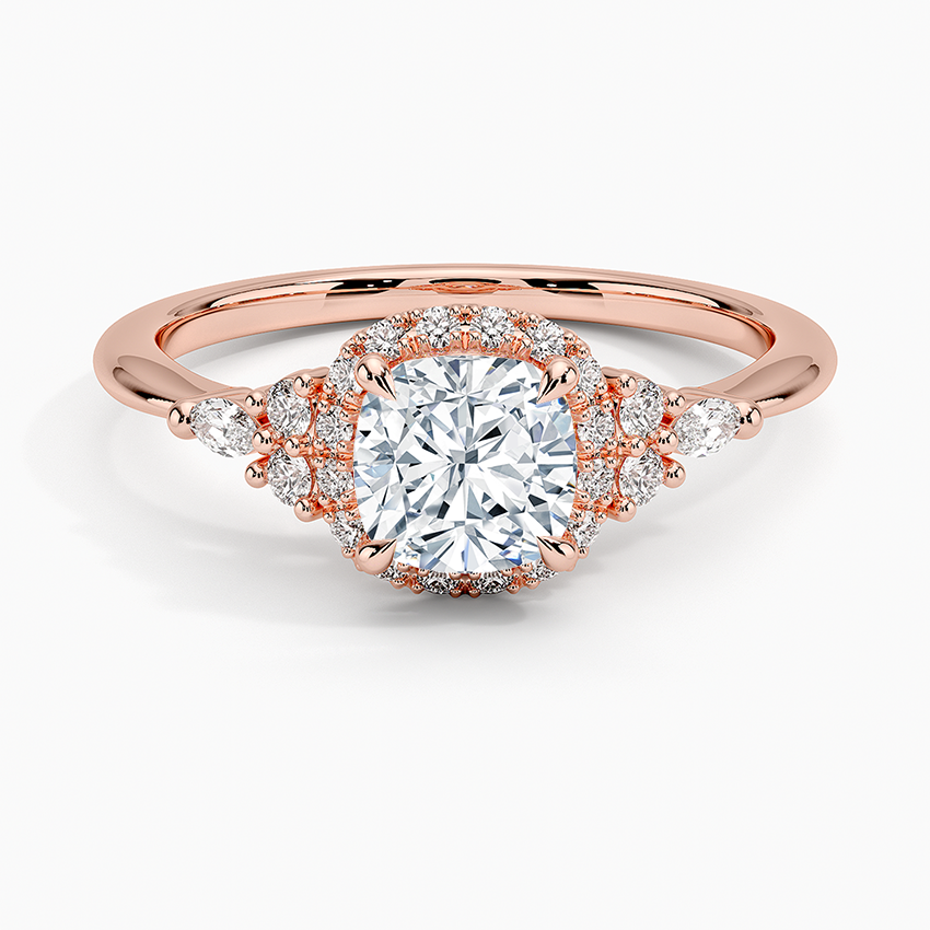 1.25 Karat Cushion Halo Tasarım Tektaş Laboratuvar Pırlanta Yüzük 18K -Amara - Bold Diamonds