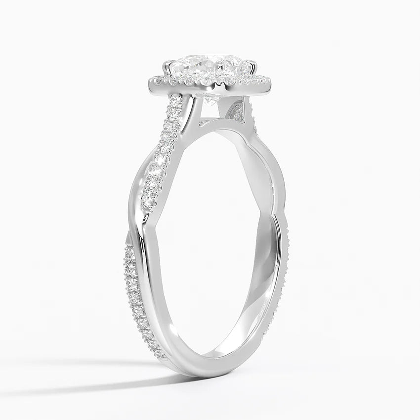 1.25 Karat Cushion Halo Tasarım Tektaş Laboratuvar Pırlanta Yüzük 18K -Diamora - Bold Diamonds