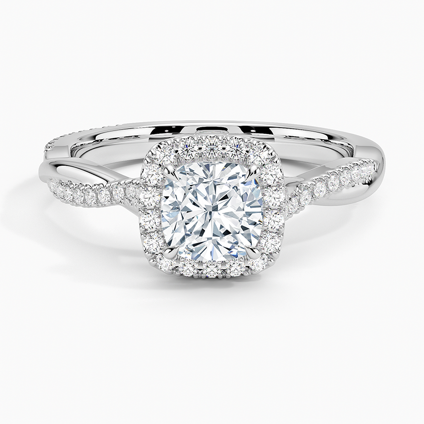 1.25 Karat Cushion Halo Tasarım Tektaş Laboratuvar Pırlanta Yüzük 18K -Diamora - Bold Diamonds