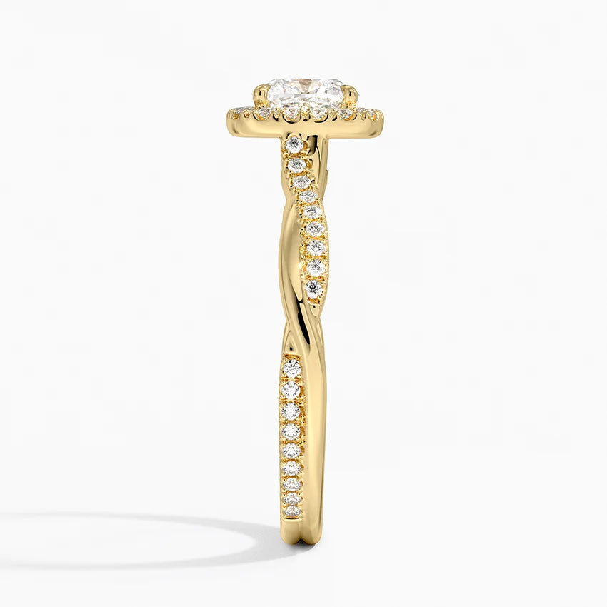 1.25 Karat Cushion Halo Tasarım Tektaş Laboratuvar Pırlanta Yüzük 18K -Diamora - Bold Diamonds