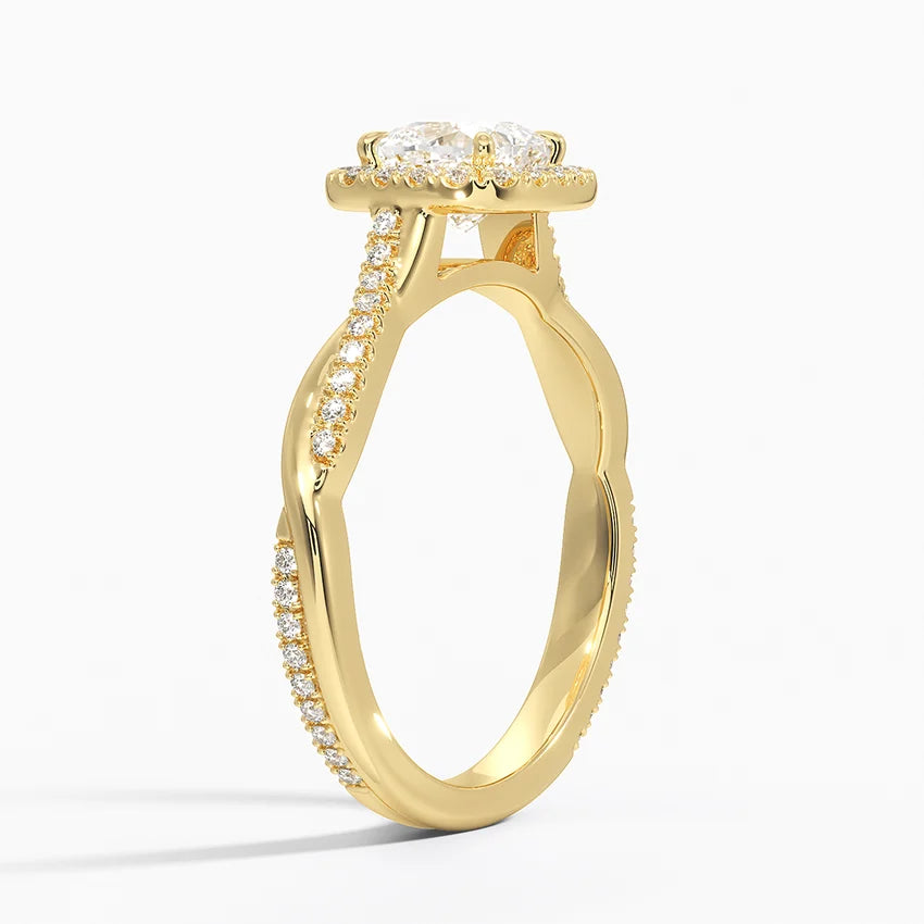 1.25 Karat Cushion Halo Tasarım Tektaş Laboratuvar Pırlanta Yüzük 18K -Diamora - Bold Diamonds