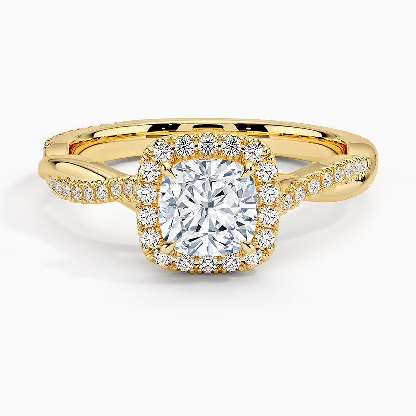 1.25 Karat Cushion Halo Tasarım Tektaş Laboratuvar Pırlanta Yüzük 18K -Diamora - Bold Diamonds