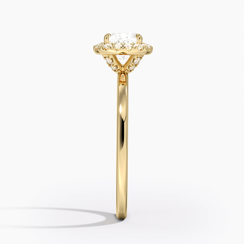 1.25 Karat Cushion Halo Tasarım Tektaş Laboratuvar Pırlanta Yüzük 18K -Ophelia - Bold Diamonds