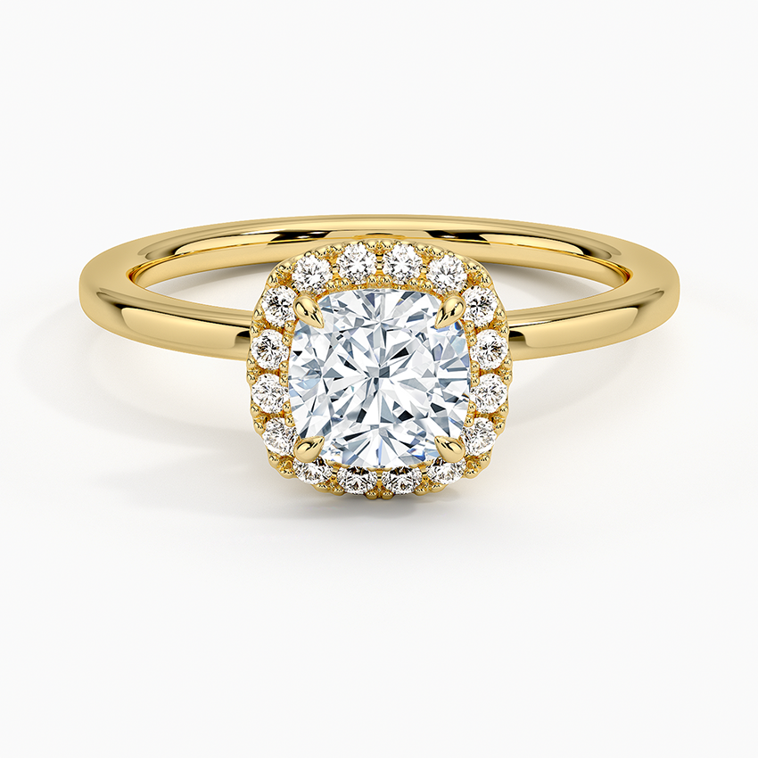1.25 Karat Cushion Halo Tasarım Tektaş Laboratuvar Pırlanta Yüzük 18K -Ophelia - Bold Diamonds