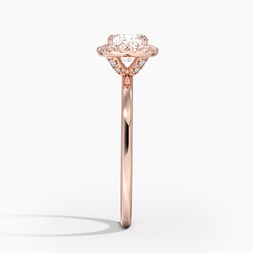 1.25 Karat Cushion Halo Tasarım Tektaş Laboratuvar Pırlanta Yüzük 18K -Ophelia - Bold Diamonds