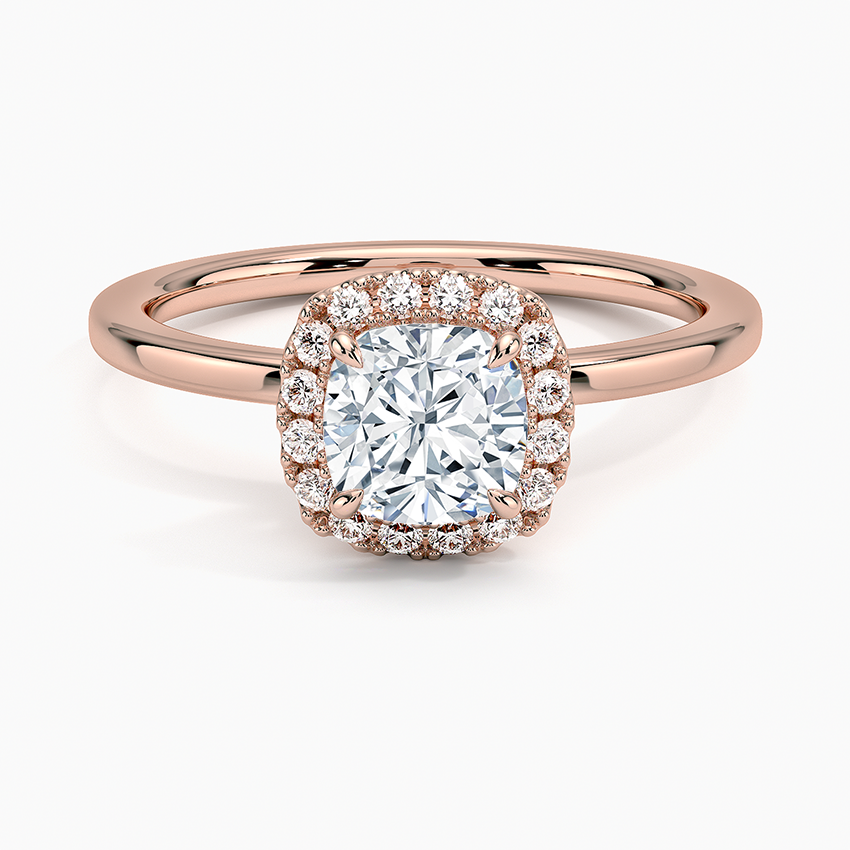 1.25 Karat Cushion Halo Tasarım Tektaş Laboratuvar Pırlanta Yüzük 18K -Ophelia - Bold Diamonds