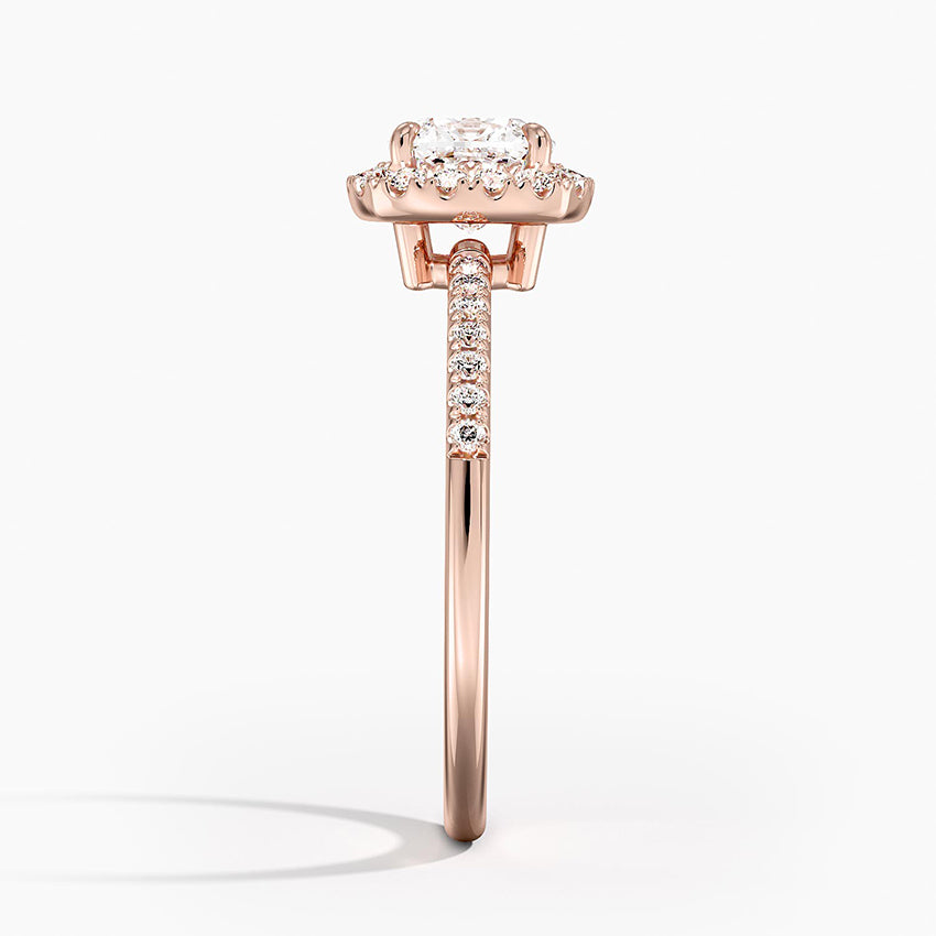 1.25 Karat Cushion Halo Tasarım Tektaş Laboratuvar Pırlanta Yüzük 18K -Valora - Bold Diamonds