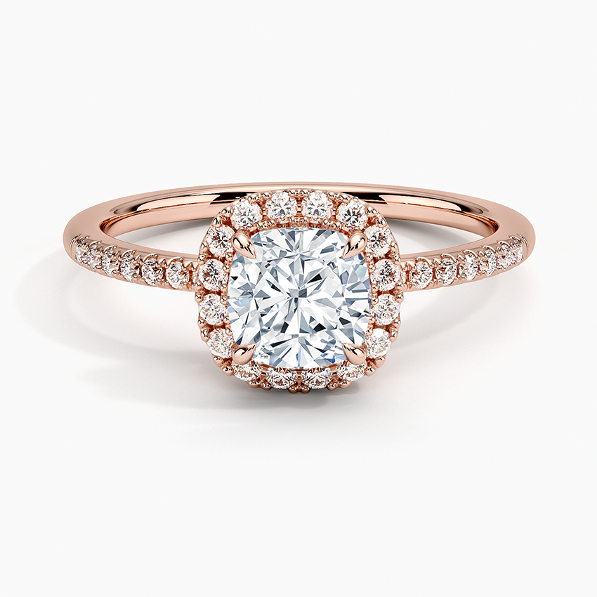 1.25 Karat Cushion Halo Tasarım Tektaş Laboratuvar Pırlanta Yüzük 18K -Valora - Bold Diamonds