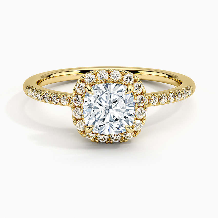 1.25 Karat Cushion Halo Tasarım Tektaş Laboratuvar Pırlanta Yüzük 18K -Valora - Bold Diamonds