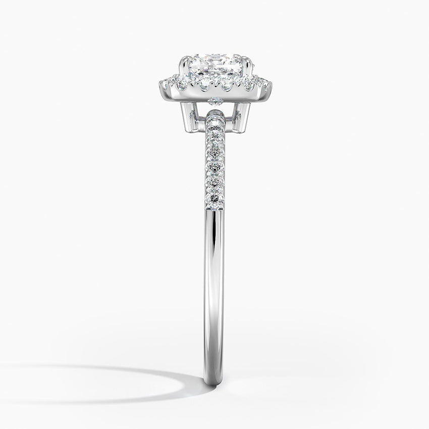 1.25 Karat Cushion Halo Tasarım Tektaş Laboratuvar Pırlanta Yüzük 18K -Valora - Bold Diamonds