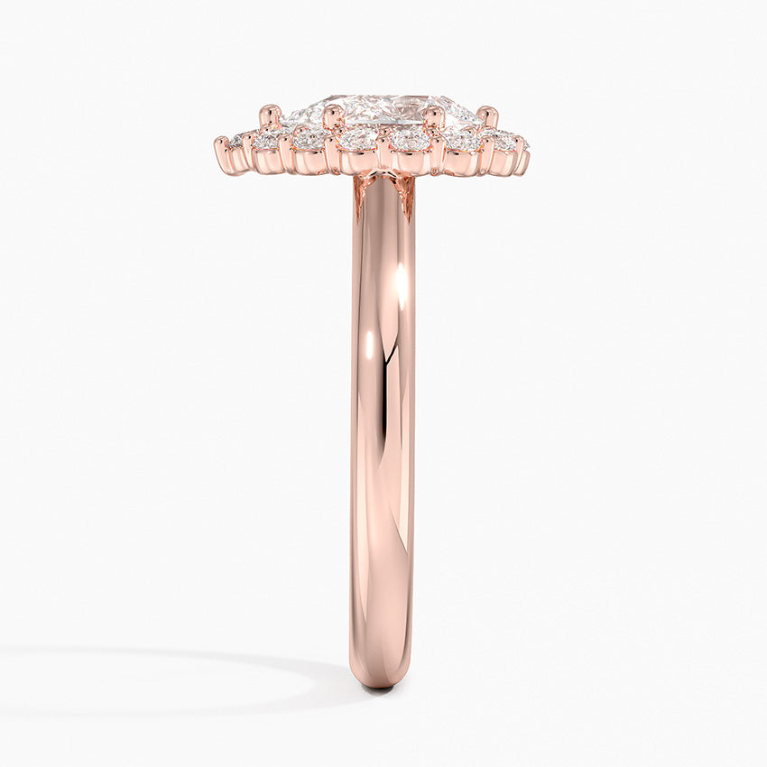 1.25 Karat Damla Halo Tasarım Tektaş Laboratuvar Pırlanta Yüzük 18K -Illumina - Bold Diamonds