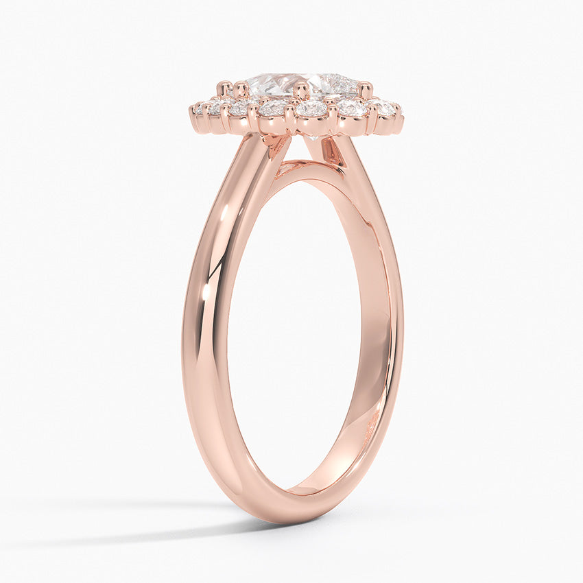 1.25 Karat Damla Halo Tasarım Tektaş Laboratuvar Pırlanta Yüzük 18K -Illumina - Bold Diamonds