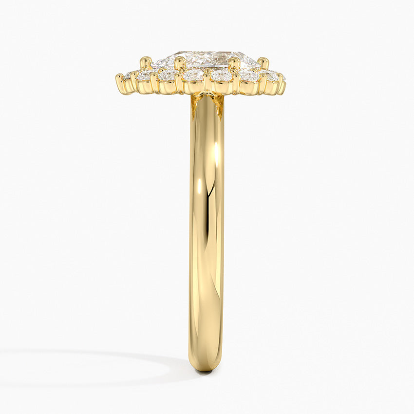 1.25 Karat Damla Halo Tasarım Tektaş Laboratuvar Pırlanta Yüzük 18K -Illumina - Bold Diamonds
