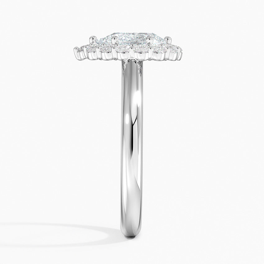 1.25 Karat Damla Halo Tasarım Tektaş Laboratuvar Pırlanta Yüzük 18K -Illumina - Bold Diamonds