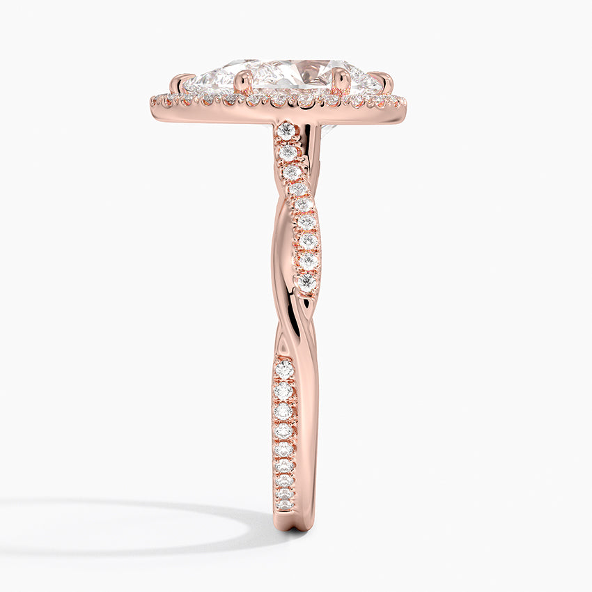 1.25 Karat Damla Halo Tasarım Tektaş Laboratuvar Pırlanta Yüzük 18K -Magnara - Bold Diamonds
