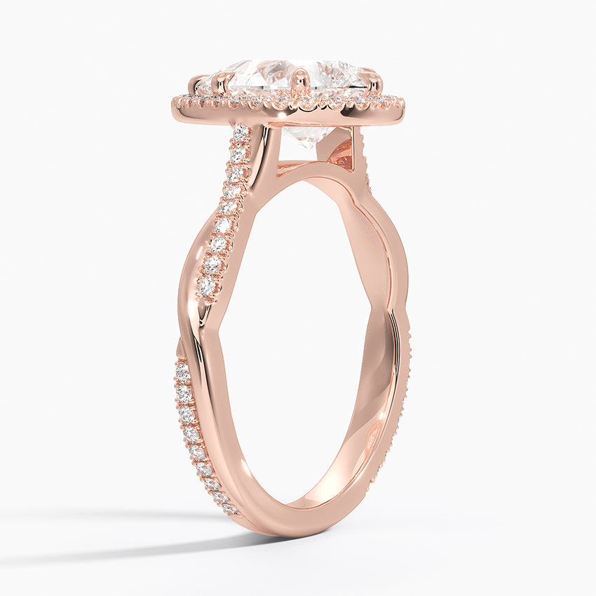 1.25 Karat Damla Halo Tasarım Tektaş Laboratuvar Pırlanta Yüzük 18K -Magnara - Bold Diamonds