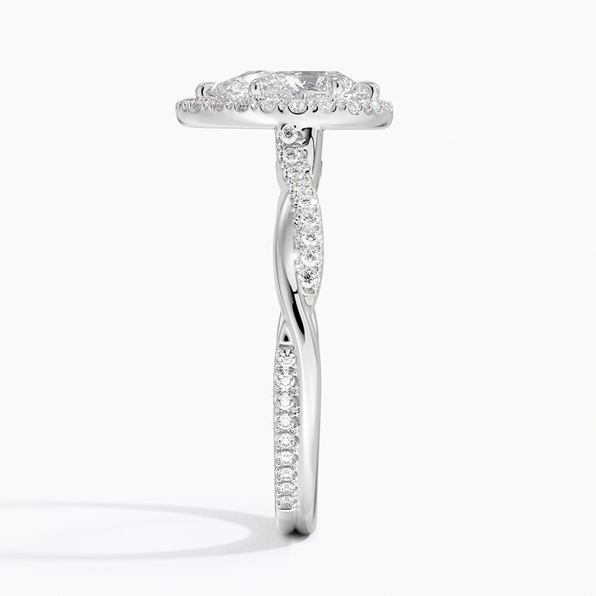 1.25 Karat Damla Halo Tasarım Tektaş Laboratuvar Pırlanta Yüzük 18K -Magnara - Bold Diamonds