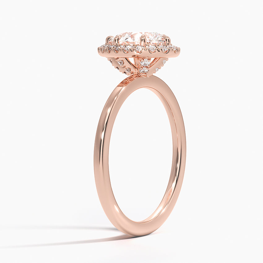 1.25 Karat Damla Halo Tasarım Tektaş Laboratuvar Pırlanta Yüzük 18K - Ophelia - Bold Diamonds