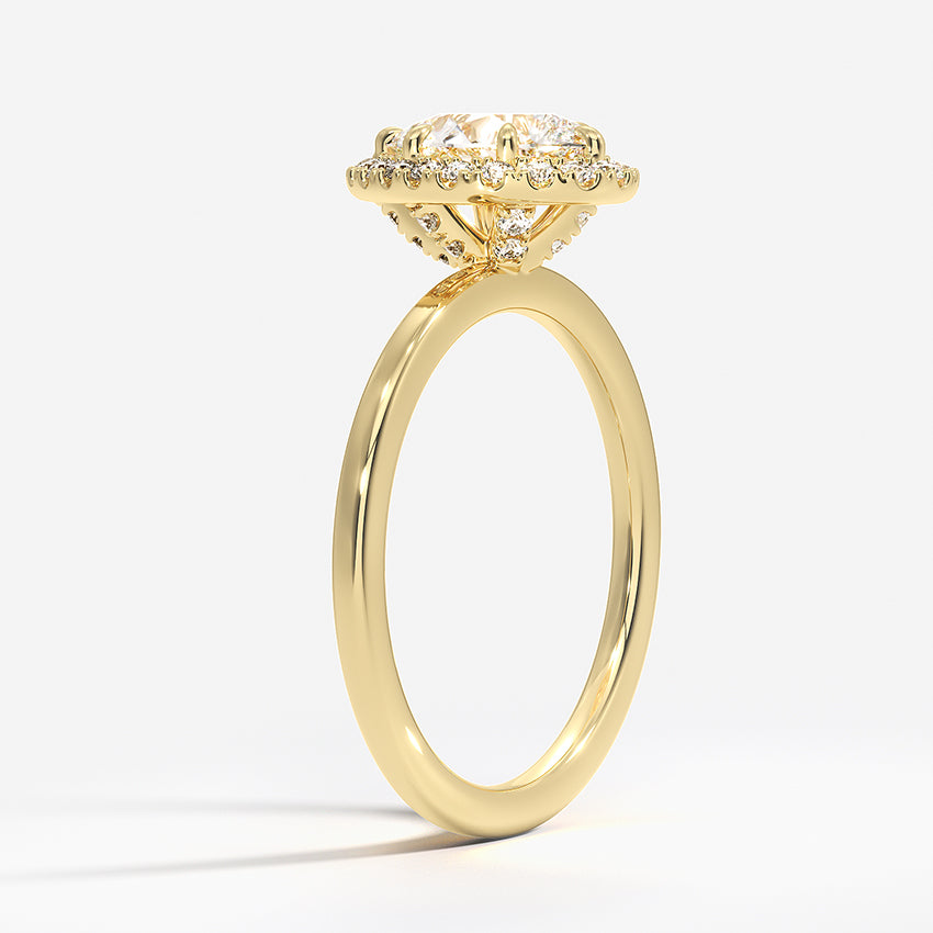 1.25 Karat Damla Halo Tasarım Tektaş Laboratuvar Pırlanta Yüzük 18K - Ophelia - Bold Diamonds
