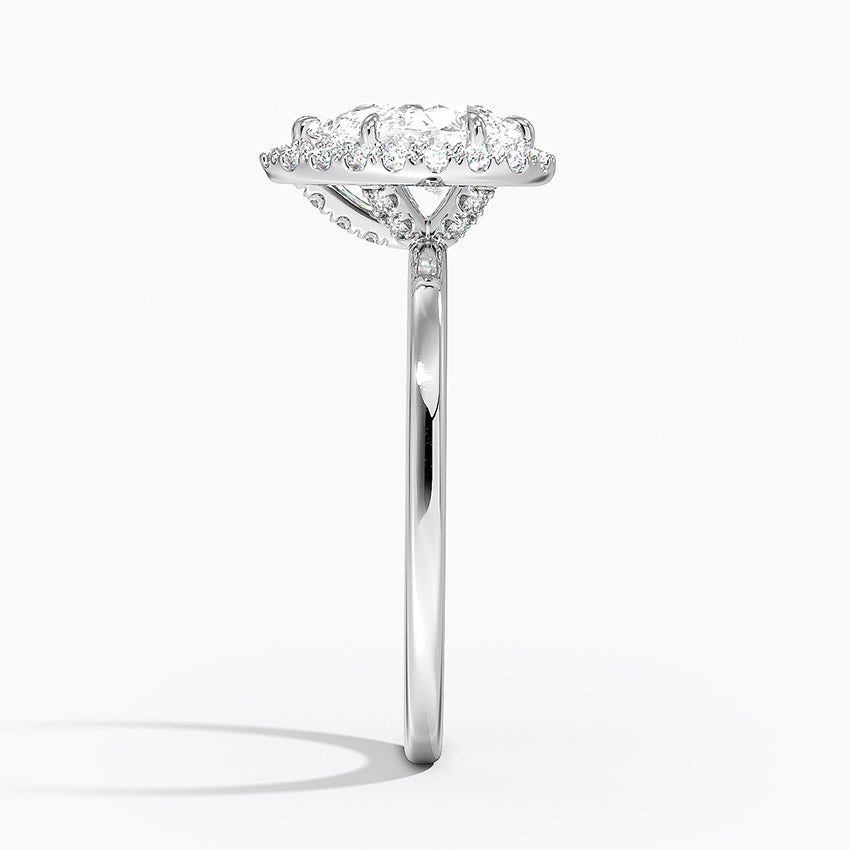 1.25 Karat Damla Halo Tasarım Tektaş Laboratuvar Pırlanta Yüzük 18K - Ophelia - Bold Diamonds