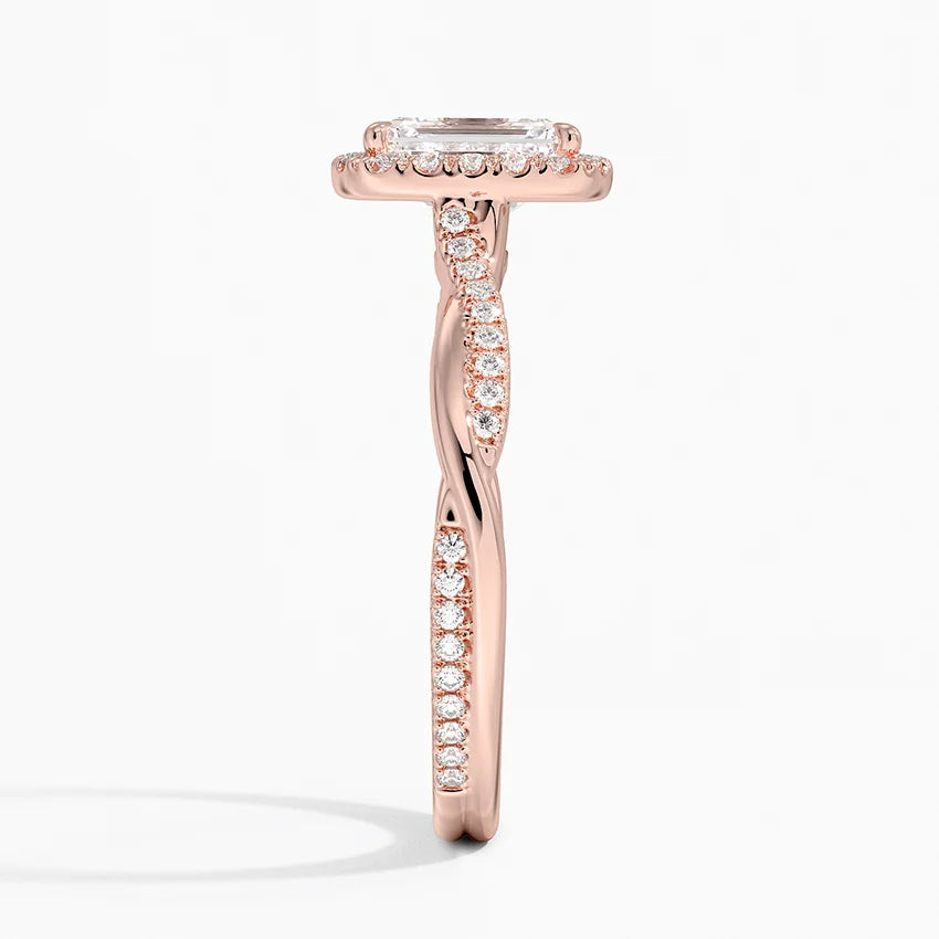 1.25 Karat Emerald Halo Tasarım Tektaş Laboratuvar Pırlanta Yüzük 18K -Diamora - Bold Diamonds