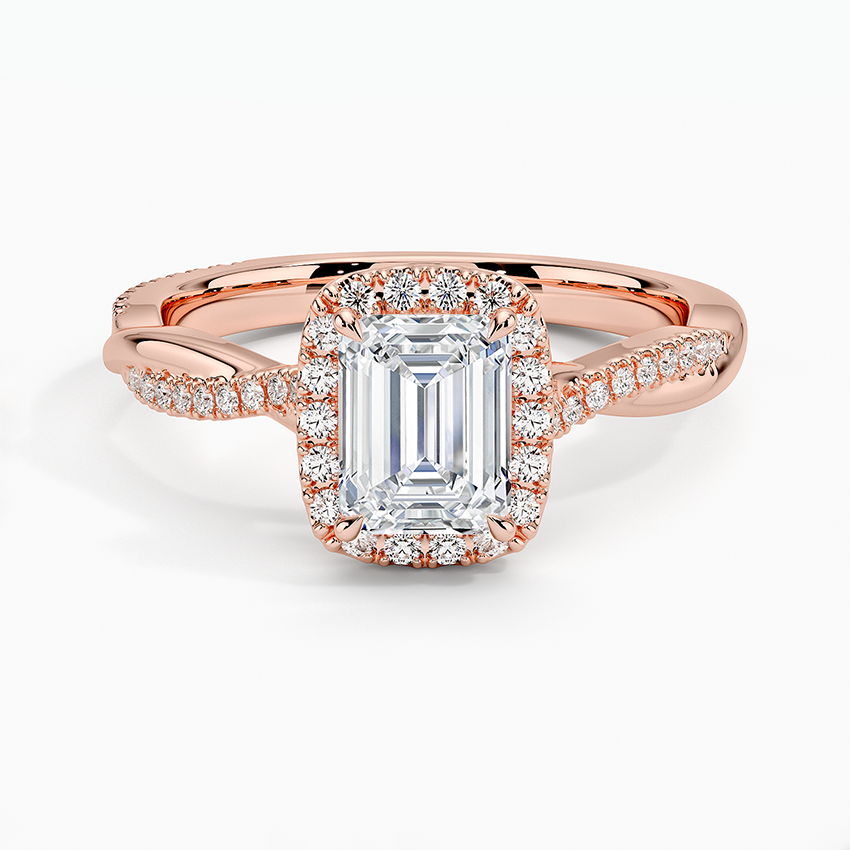 1.25 Karat Emerald Halo Tasarım Tektaş Laboratuvar Pırlanta Yüzük 18K -Diamora - Bold Diamonds