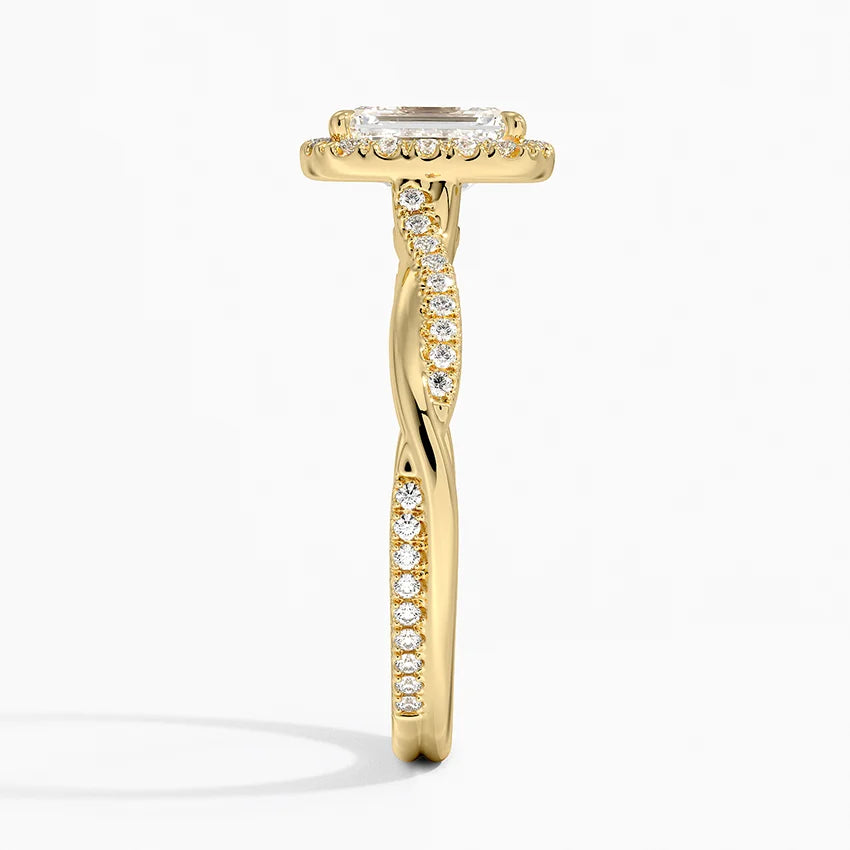 1.25 Karat Emerald Halo Tasarım Tektaş Laboratuvar Pırlanta Yüzük 18K -Diamora - Bold Diamonds