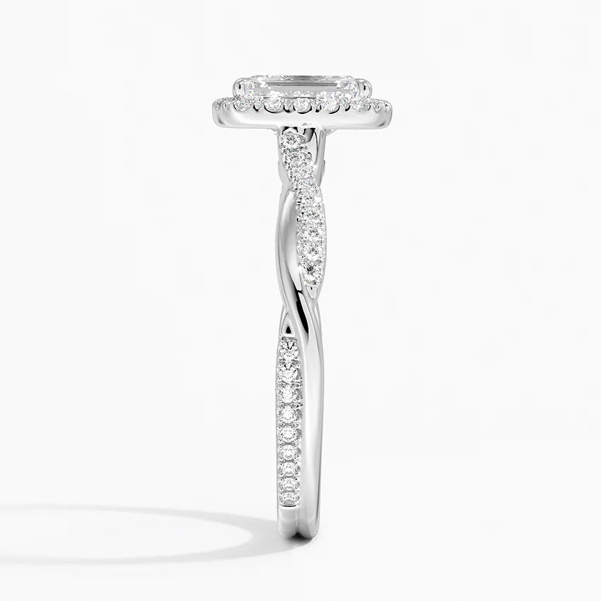 1.25 Karat Emerald Halo Tasarım Tektaş Laboratuvar Pırlanta Yüzük 18K -Diamora - Bold Diamonds