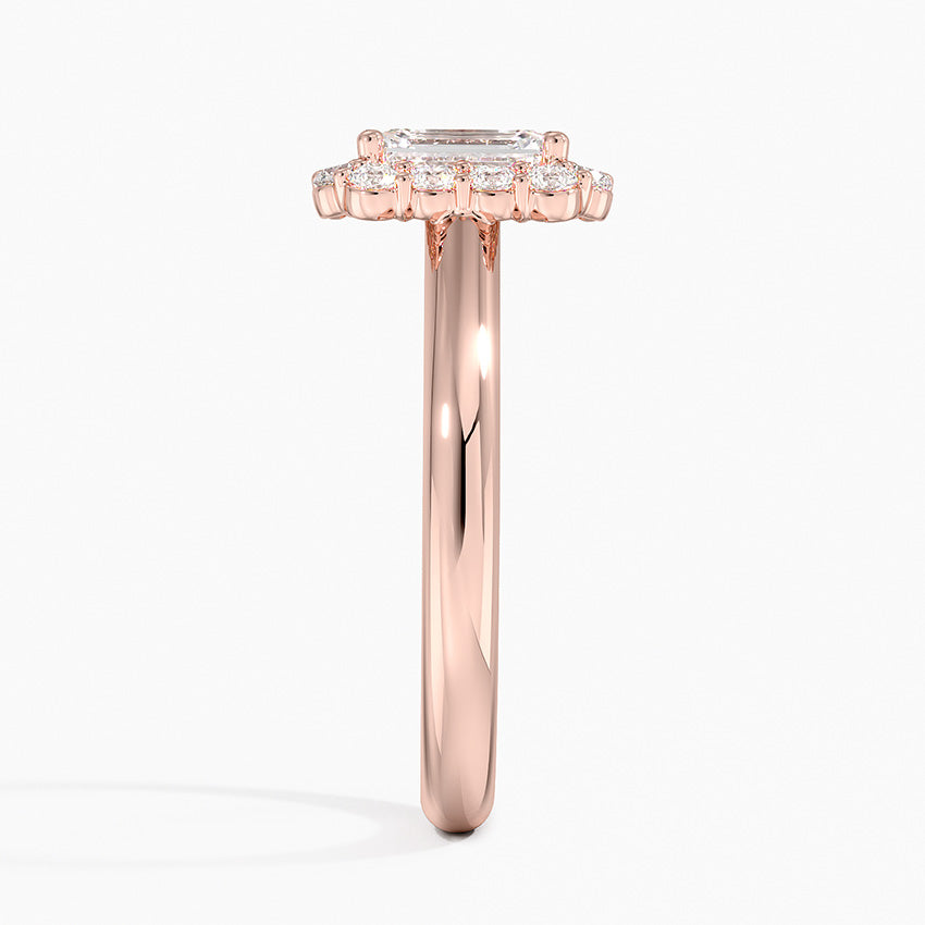 1.25 Karat Emerald Halo Tasarım Tektaş Laboratuvar Pırlanta Yüzük 18K -Illumina - Bold Diamonds
