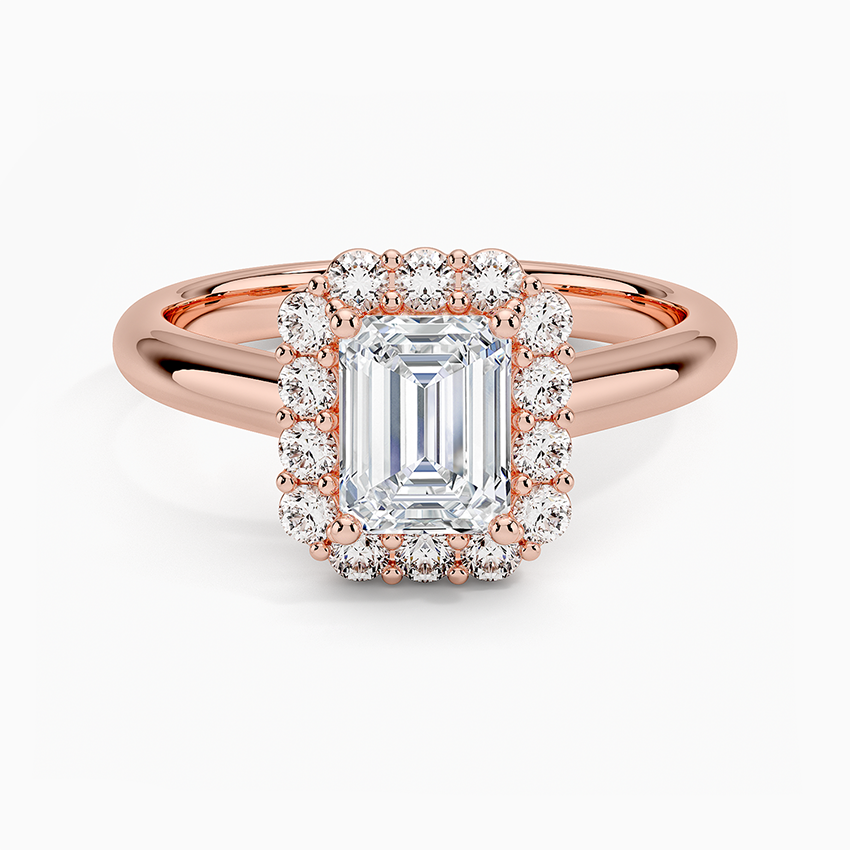 1.25 Karat Emerald Halo Tasarım Tektaş Laboratuvar Pırlanta Yüzük 18K -Illumina - Bold Diamonds