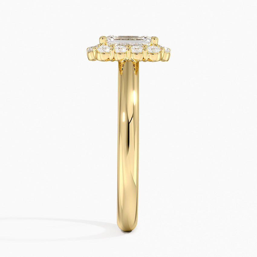 1.25 Karat Emerald Halo Tasarım Tektaş Laboratuvar Pırlanta Yüzük 18K -Illumina - Bold Diamonds