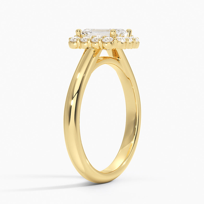 1.25 Karat Emerald Halo Tasarım Tektaş Laboratuvar Pırlanta Yüzük 18K -Illumina - Bold Diamonds