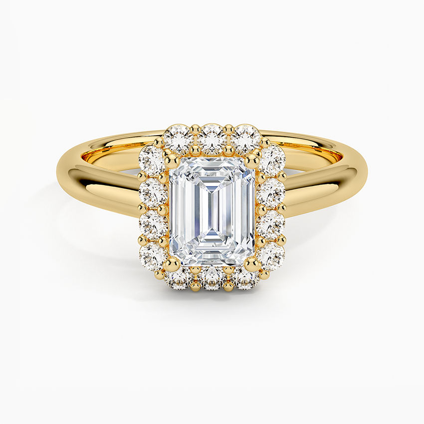 1.25 Karat Emerald Halo Tasarım Tektaş Laboratuvar Pırlanta Yüzük 18K -Illumina - Bold Diamonds