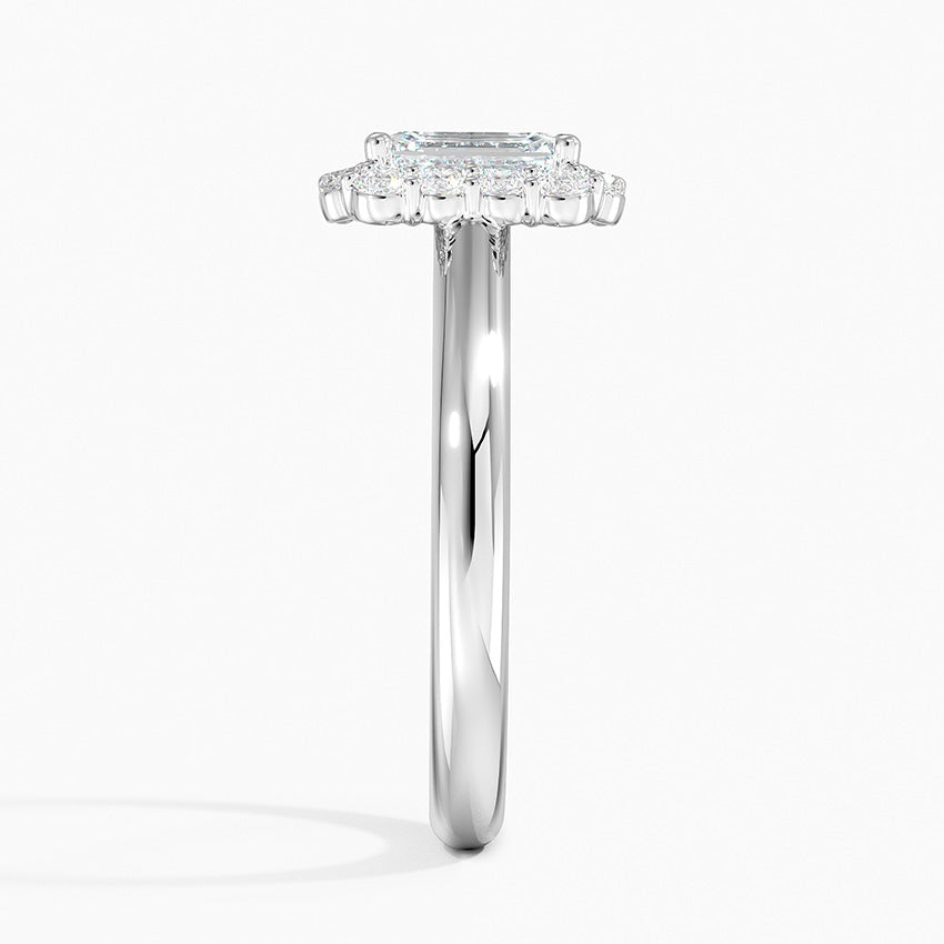1.25 Karat Emerald Halo Tasarım Tektaş Laboratuvar Pırlanta Yüzük 18K -Illumina - Bold Diamonds
